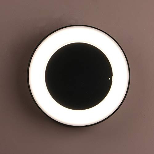 Pathson Black Outdoor Wall Sconce, Waterproof Porch LED Exterior Wall Light, 12W 4000K White Light Modern Wall Lamp for Garden Garage Hallway (White Light)