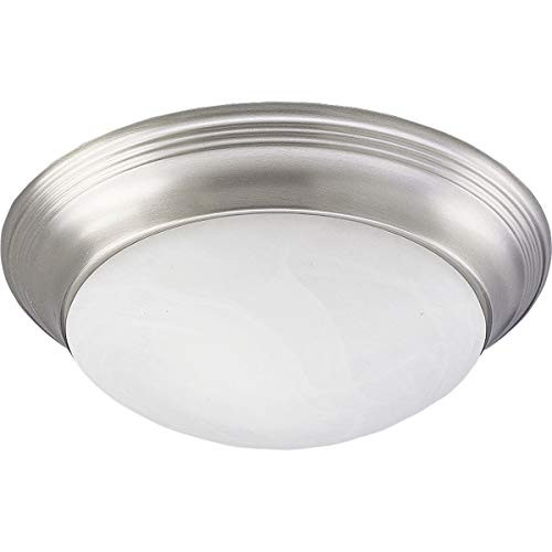 Progress Lighting P3688-15 1-Light Close-To-Ceiling Fixture with Etched Alabaster Style Twist On Glass, Polished Chrome