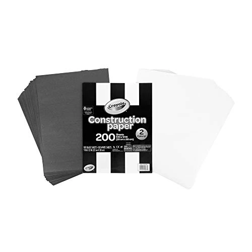 Crayola Black & White Construction Paper, Art Supplies, Bulk Construction Paper, Amazon Exclusive, 200Count
