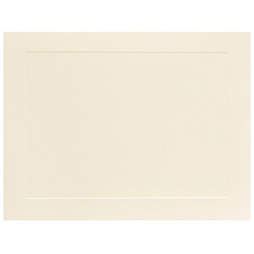 JAM PAPER Blank Flat Note Cards - 4 1/4 x 5 1/2 (Fits in A2 Envelopes) - Ivory Panel - 50/Pack