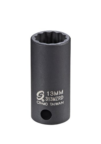 Sunex 313MZRD 3/8-Inch Drive 13mm 12-Point Semi-Deep Impact Socket