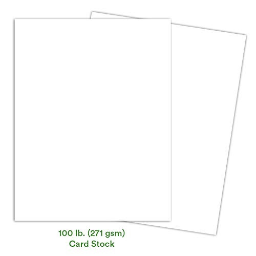 White Card Stock Paper | 8.5 x 11 Inch Thick Heavy Weight Smooth Cardstock | 50 Sheets Per Pack | 100lb Cover (275 gsm)