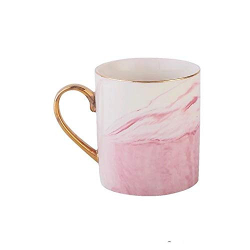 Toshine Coffee Mug Handcraft Ceramic Mug Marble Cup Creative Pink Coffee Mug for Women Breakfast Milk Cup Water Cup 14 oz