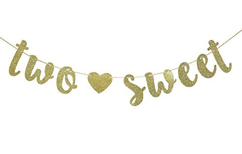 Two Sweet Banner, 2nd Birthday Banner, I'm Two, Second Birthday Banner,Two Sweet Party Decor, Candy Bar, Ice Cream Party Decor(Gold Glitter) Two Sweet Banner, 2nd Birthday Banner, I'm Two, Second Birthday Banner,Two Sweet Party Decor, Candy Bar, Ice Cream Party Decor(Gold Glitter)