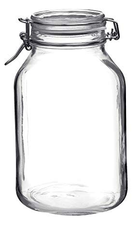 Bormioli Rocco Fido Glass Square Jar, 3 Liter