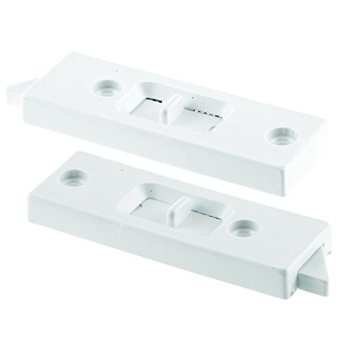 Prime-Line F 2598 Tilt Latch Pair, White Plastic Construction, Spring Loaded, 2 in. Hole Center Spacing