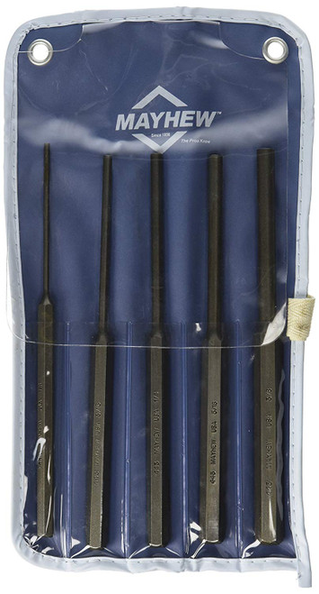 Mayhew Select 76065 446-K Long Pin Punch Kit, 5-Piece