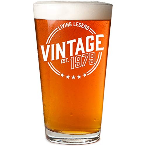Vintage 1979 Pint Glass 40th Birthday Gifts for Women and Men | 40 Year Old Funny Gift Ideas | Party Decorations for Him, Her, Husband, Wife, Mom, Dad, Grandma, Grandpa, Boss, Aunt & Uncle