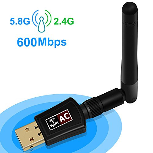 Wireless USB WiFi Adapter, Arestech 600Mbps Dual Band 802.11 AC/A/B/G/N Wireless Dongle, External Antenna Network LAN Card for Desktop/PC/Laptop with Windows/Mac OS/Linux