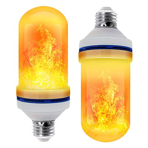 CPPSLEE - LED Flame Effect Light Bulb - 4 Modes with Upside Down Effect -2 Pack E26 Base LED Bulb - Flame Bulbs for Festival/Hotel/Bar Party Decoration
