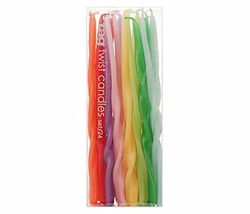 tag Birthday Cupcake/Cake Twisted Style Party Candles - Set of 24