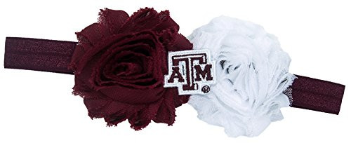 Divine Creations NCAA Texas A&M Aggies UnFRAYgettable Flower Baby Headband, One Size, Maroon