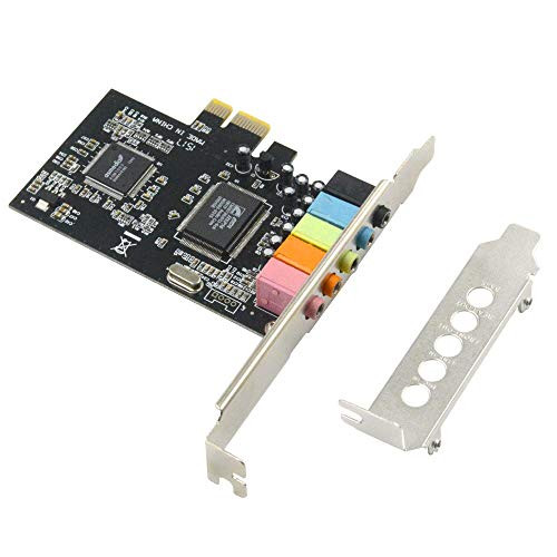 GODSHARK PCIe Sound Card, 5.1 Internal Sound Card for PC Windows 10 with Low Profile Bracket, 3D Stereo PCI-e Audio Card, CMI8738 Chip 32/64 Bit Sound Card PCI Express Adapter