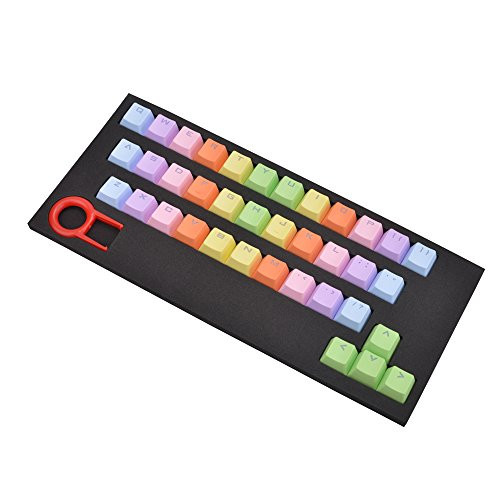 BestwayTech 37 Keys PBT Keycaps Double-shot Backlit Keycaps Set for Gaming Mechanical Keyboard Keycaps Green Color