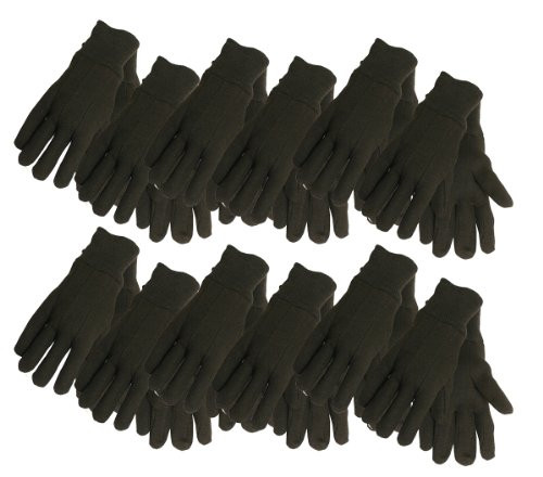 Cotton Jersey Work Gloves , 7792P12, Size: Cadet, Brown, 12-Pack