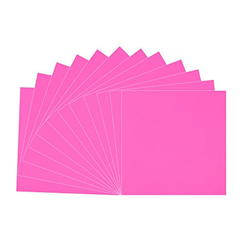 Hot Pink Glossy Vinyl Sheets - 12 Pack 12" X 12"- Permanent Adhesive Backed Vinyl Sheets for Cricut,Silhouette Cameo,Craft Cutters,Printers,Letters,Decals