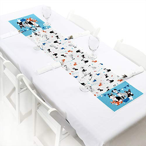 Big Dot of Happiness Pawty Like a Puppy - Petite Dog Baby Shower or Birthday Party Paper Table Runner - 12" x 60"
