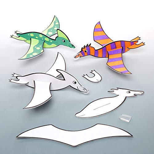 Baker Ross Dinosaur Color-in Flying Gliders (Pack of 8) Throwing Plane Toys Perfect for Kids Party Bag Fillers or Gift Ideas Baker Ross Dinosaur Color-in Flying Gliders (Pack of 8) Throwing Plane Toys Perfect for Kids Party Bag Fillers or Gift Ideas