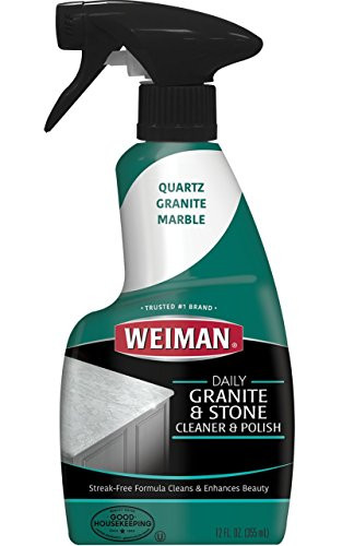 Weiman Granite Cleaner and Polish - 12 Fluid Ounce - Enhances Natural Color in Granite Quartz Marble Soap Stone and More
