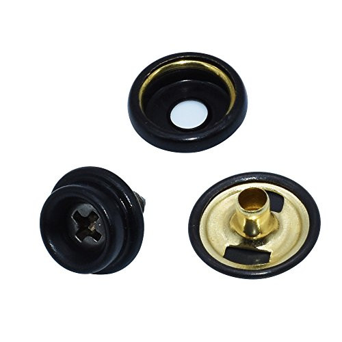 TommoT 60pcs Fastener Screw Snaps, Stainless Steel Marine Grade 3/8" Socket for Boat Canvas, Black