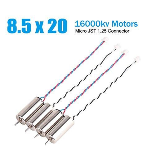 Makerfire 4pcs 8.5x20mm 15000KV Brushed Motors 1.0mm Shaft with Micro JST 1.25 2P Connector CW CCW 8520 Coreless Motors for Tello Tiny Whoop Tiny 8X RC Drone Quadcopter