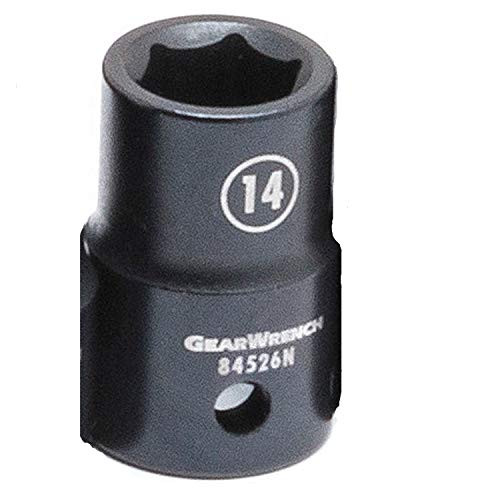 GEARWRENCH 84526N 1/2" Drive 6 Point Standard Impact Metric Socket 14mm, Black