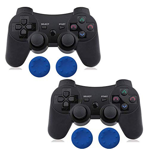PS3 Controller Wireless 2 Pcs Double Shock Gamepad for Playstation 3, Six-axis wireless PS3 Controller with Charging Cable by Bowei