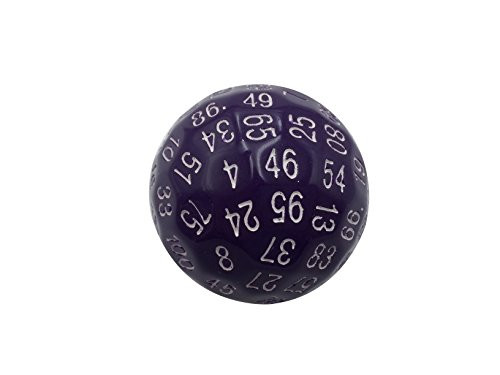 Skull Splitter Dice Single 100 Sided Polyhedral Dice (D100) | Solid Purple Color with White Numbering (45mm)