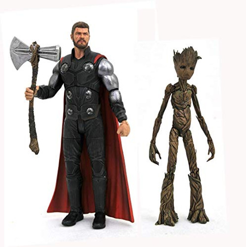 DIAMOND SELECT TOYS Marvel Select: Avengers Infinity War Thor & Groot Action Figure