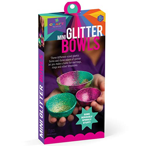 Craft-tastic  Mini Glitter Bowl Kit  Craft Kit Makes 3 Different-Sized Glitter Bowls