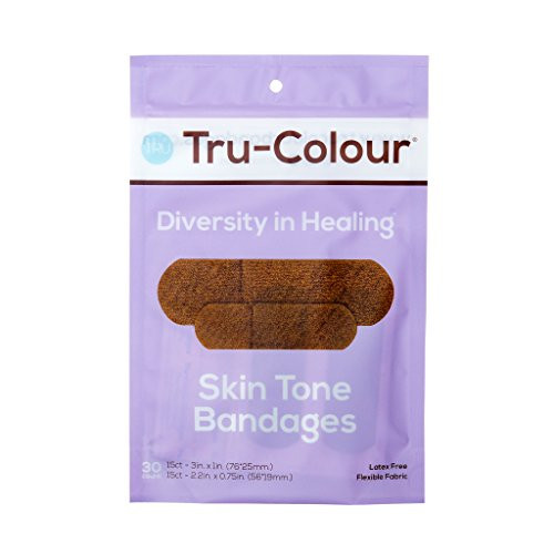 Tru-Colour Skin Tone Bandages: Dark Brown-Black 2-Pack (60-Count; Purple Bag)