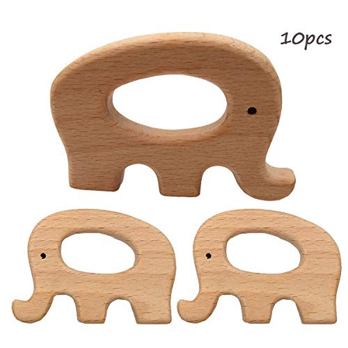 Alenybeby 10pcs Baby Shower Elephant Baby Wooden Animals Teether Toys-Chewable Infant Teething Toy DIY Baby Gift Handmade Montessori Toy (Elephant 10pcs) Alenybeby 10pcs Baby Shower Elephant Baby Wooden Animals Teether Toys-Chewable Infant Teething Toy DIY Baby Gift Handmade Montessori Toy (Elephant 10pcs)