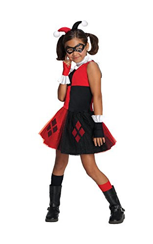 Rubie's DC Super Villain Collection Harley Quinn Girl's Costume with Tutu Dress, Medium