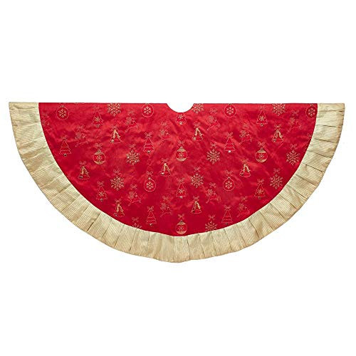 Kurt Adler Kurt S. Adler 60-Inch Red and Gold Ornament Tree Skirt,