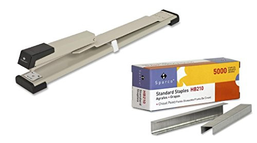 Sparco Long Reach Stapler, 20 Sheet Capacity, Standard Staples (Staples Included) (Bundle -Stapler+Staples)