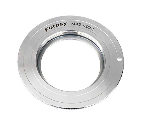 Fotasy Copper M42 Lens to Canon Adapter, M42 to Canon Adapter, Infinity Focus, Fits Canon DSLR 6D, 5D Mark IV III II 1Ds 1D Series 7D II 7D 80D 70D 60D 50D 1300D 1200D 1100D 1000D 760D 750D 700D 650D