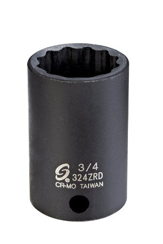 Sunex 324ZRD 3/8-Inch Drive 3/4-Inch 12-Point Semi-Deep Impact Socket