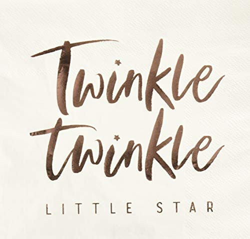 Ginger Ray Rose Gold Foiled Twinkle Paper Napkins X16 Baby Shower Tableware Decoration - Twinkle