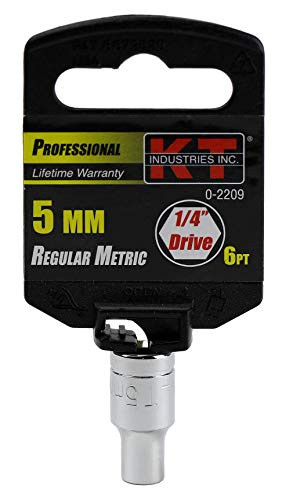 K-T Industries 0-2209 1/4" Drive 6-Point Regular Socket, 5 mm