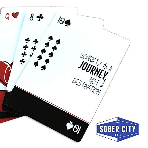Sober Cards  #1 Sobriety Gift for Sober Anniversary. Playing Cards with Inspirational Sobriety Quotes and AA Slogans.