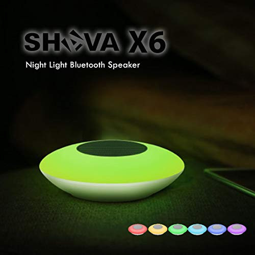 Night Light Bluetooth Speaker, Portable Wireless Bluetooth Speakers, Touch Control, Color LED Speaker, Bedside Table Lamp, Speakerphone/AUX-in Supported (White), SHAVA X6