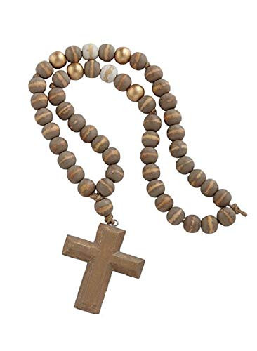 Mud Pie Cross Pendant Décorative Decorative Beads Grey, Gold