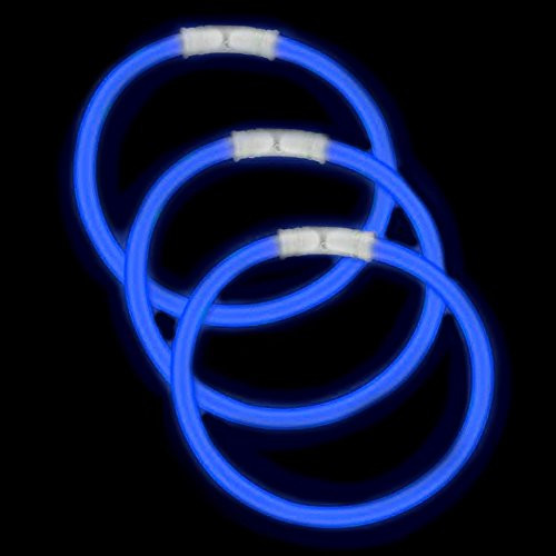 Fun Central J9, 50 Pcs 8 Inch Premium Blue Glow Sticks Bracelets, Glow Sticks Set for Kids, Party Pack Glowing Sticks, Glow Bracelets for Glow in The Dark and Rave Party