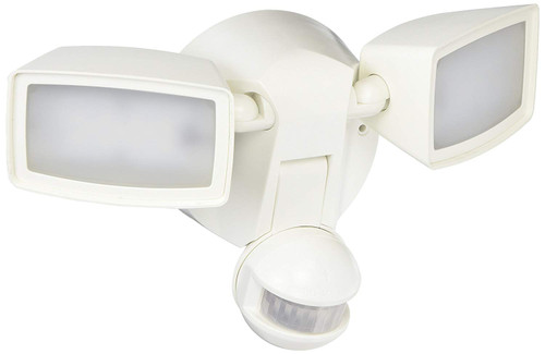 All Pro Outdoor Security MST1850LW 1000 lm LED Twin Head Dual Position 180 Motion Security Light, White