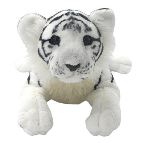 TAGLN The Jungle Animals Stuffed Plush Toys Tiger Leopard Panther Lioness Pillows (White Tiger, 19 Inch)