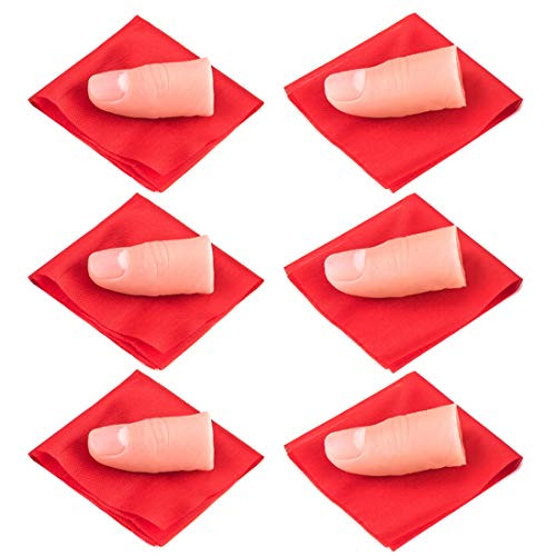 ANCIRS 6 Set Finger Magic Trick, Disappearing Silk Fake Thumb Tip Gimmick