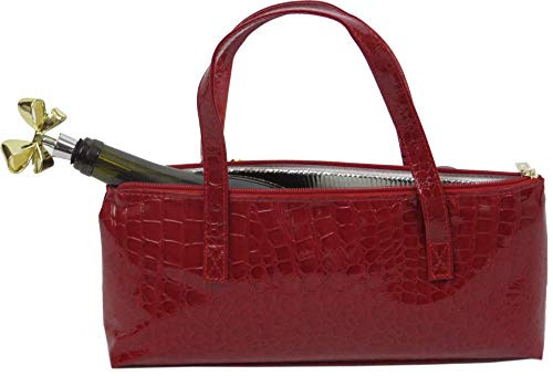 Happy Hour Red Croc Wine Cluch with with Bottle Stopper, Standard,