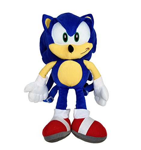 FAB Starpoint Sega Sonic Blue 18" inch Plush Backpack Bag
