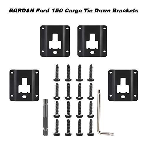 BORDAN Ford Bed Cargo Tie Down Panel Brackets, Truck Bed Load Hook Panel Bracket Reinforcement Goods for Ford F150 F250 F350 & Raptor(2015-2018)