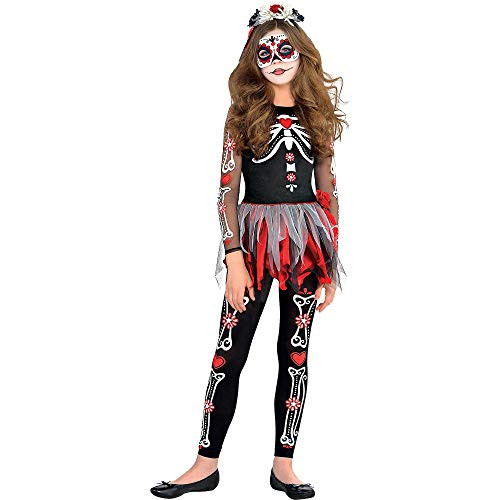 amscan Girls Scared to The Bone Costume - Medium (8-10), Multicolor